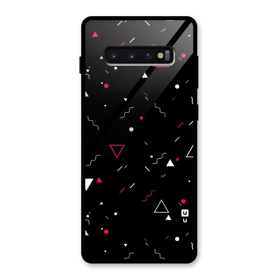 Dark Shapes Design Glass Back Case for Galaxy S10 Plus