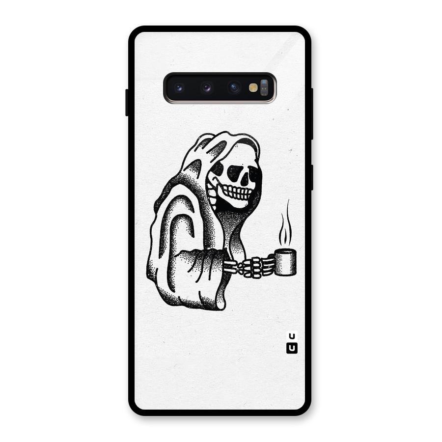 Dead But Coffee Glass Back Case for Galaxy S10 Plus