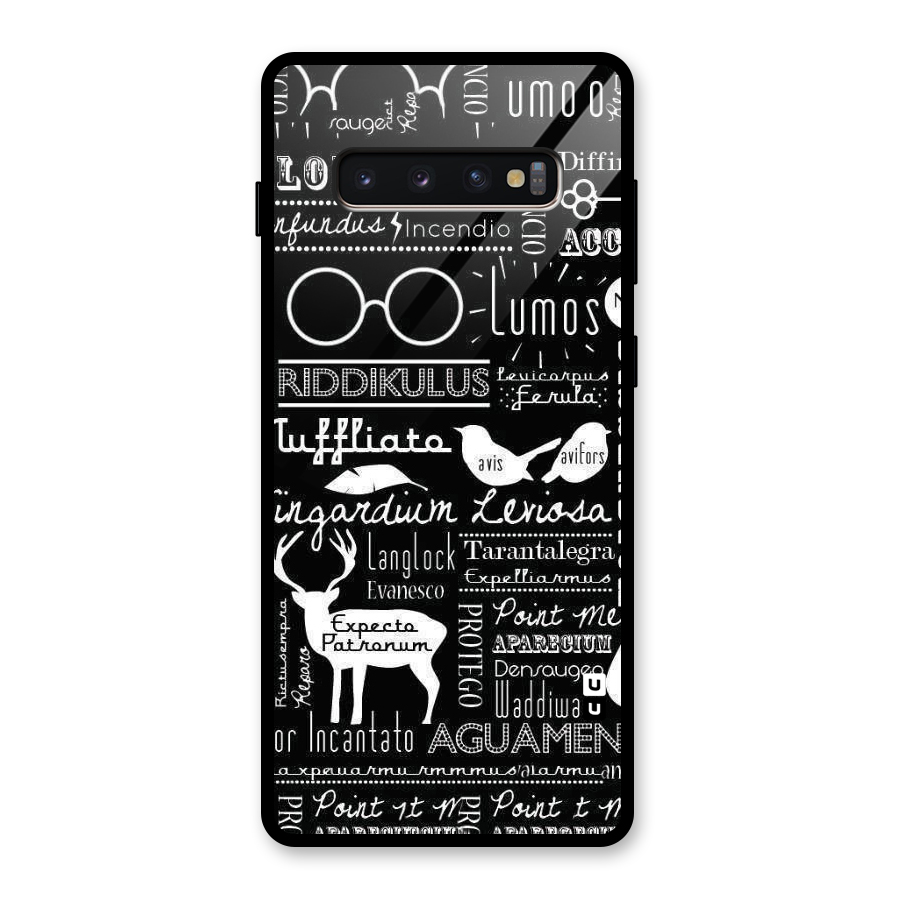 Deer Key Spell Glass Back Case for Galaxy S10 Plus