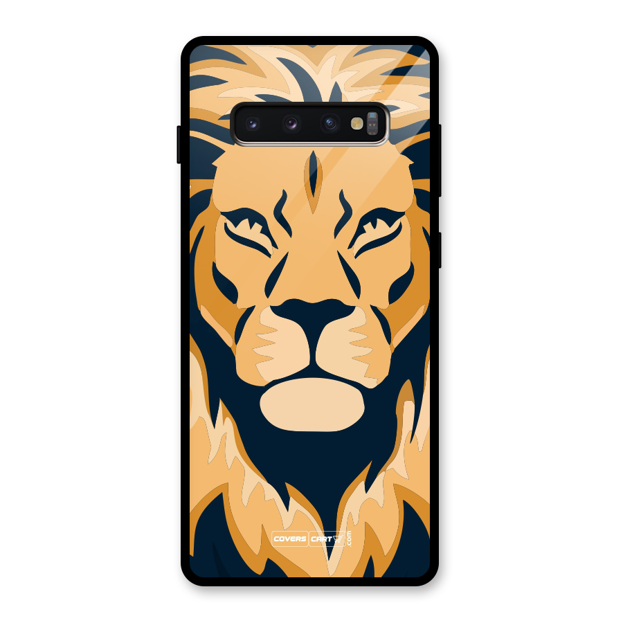 Designer Lion Glass Back Case for Galaxy S10 Plus