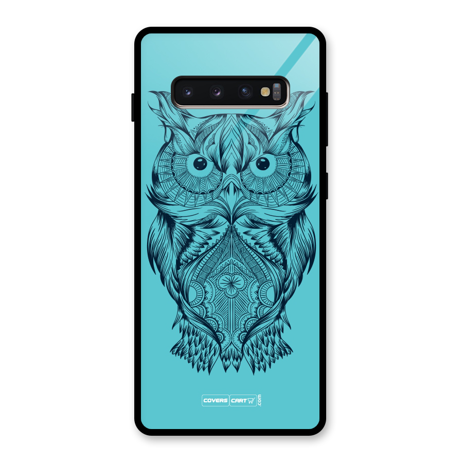 Designer Owl Glass Back Case for Galaxy S10 Plus