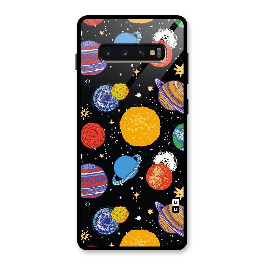Designer Planets Glass Back Case for Galaxy S10 Plus
