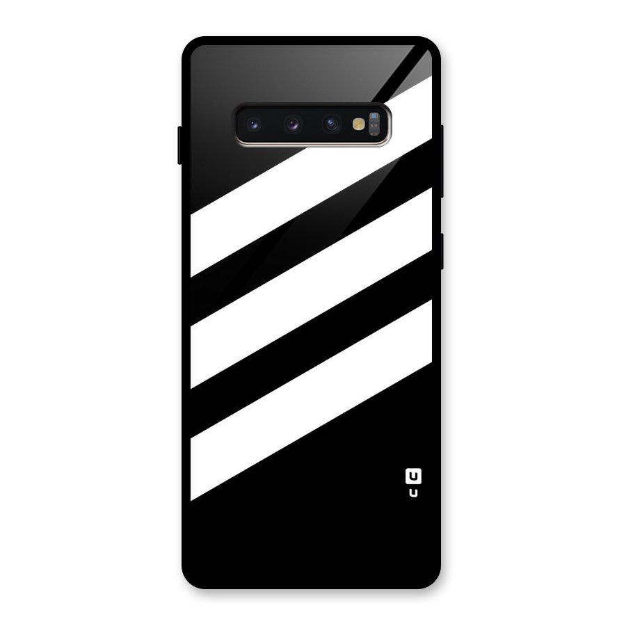 Diagonal Classic Stripes Glass Back Case for Galaxy S10 Plus