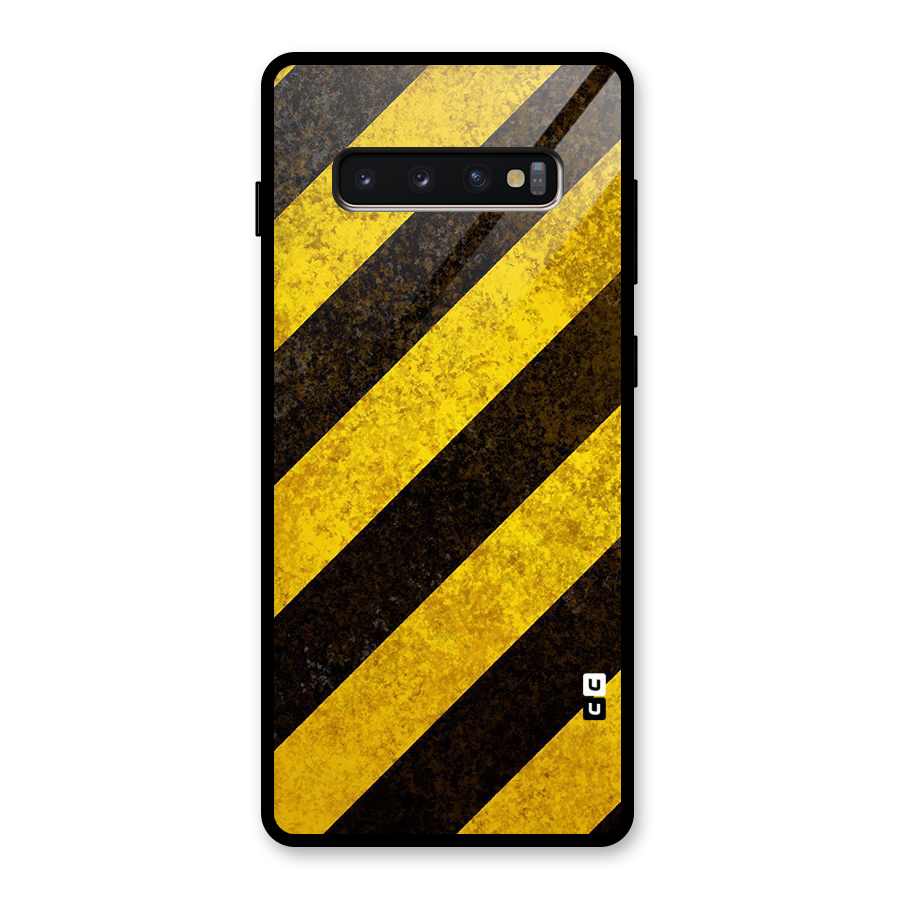 Diagonal Road Pattern Glass Back Case for Galaxy S10 Plus