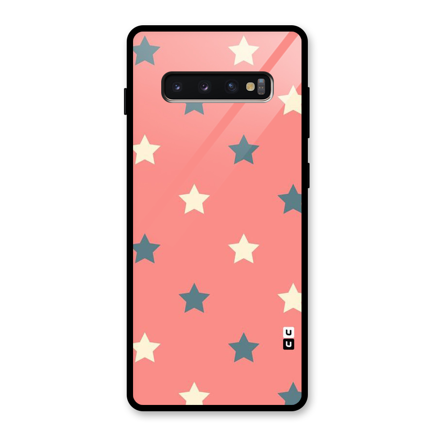 Diagonal Stars Glass Back Case for Galaxy S10 Plus