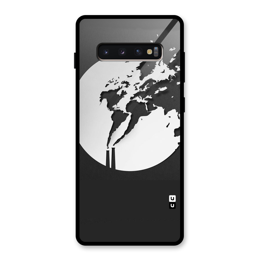 Disorted Design Black Glass Back Case for Galaxy S10 Plus