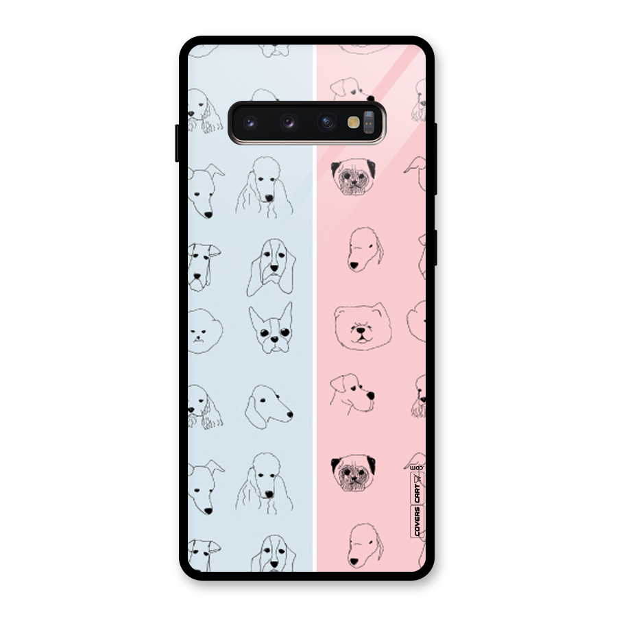 Dog Cat And Cow Glass Back Case for Galaxy S10 Plus