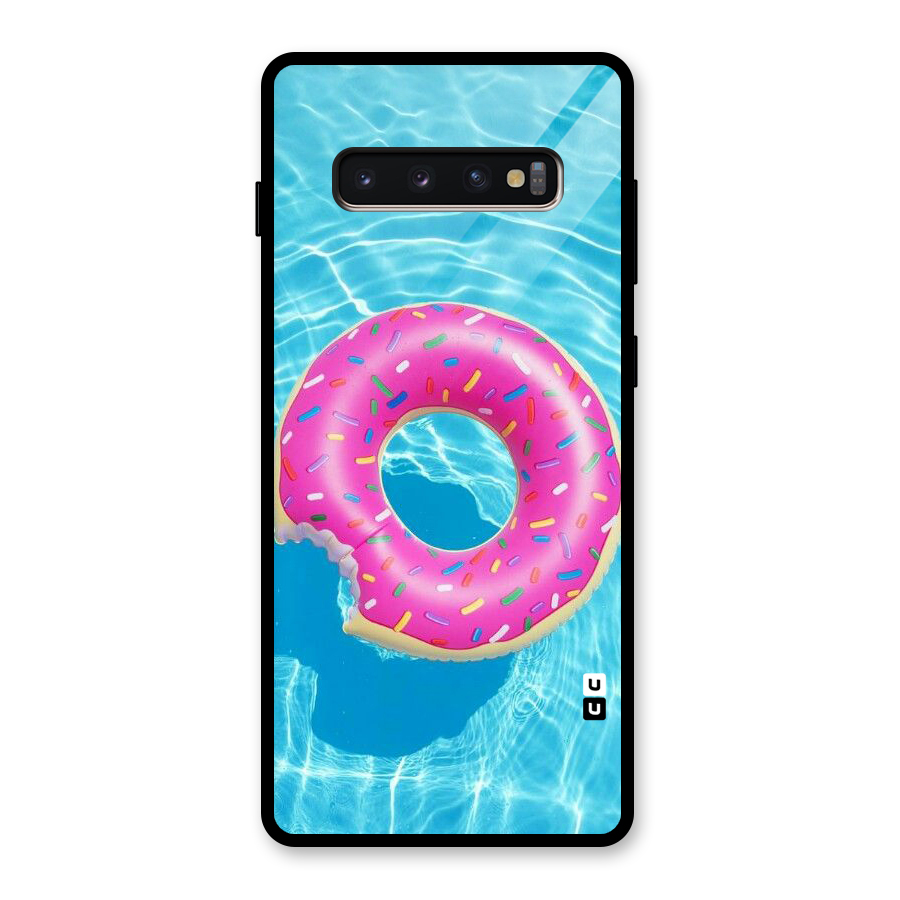 Donut Swim Glass Back Case for Galaxy S10 Plus