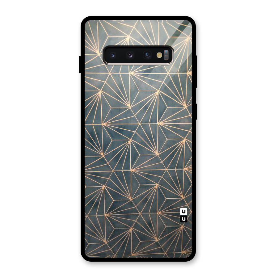 Dotted Lines Pattern Glass Back Case for Galaxy S10 Plus