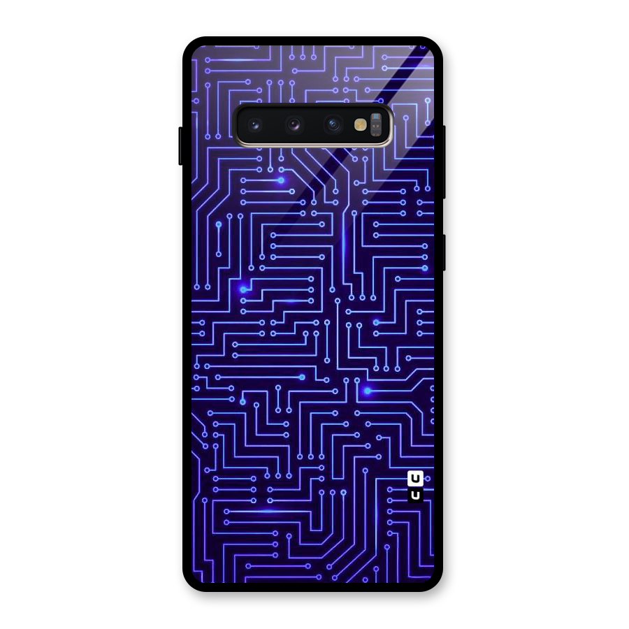 Dotting Lines Glass Back Case for Galaxy S10 Plus