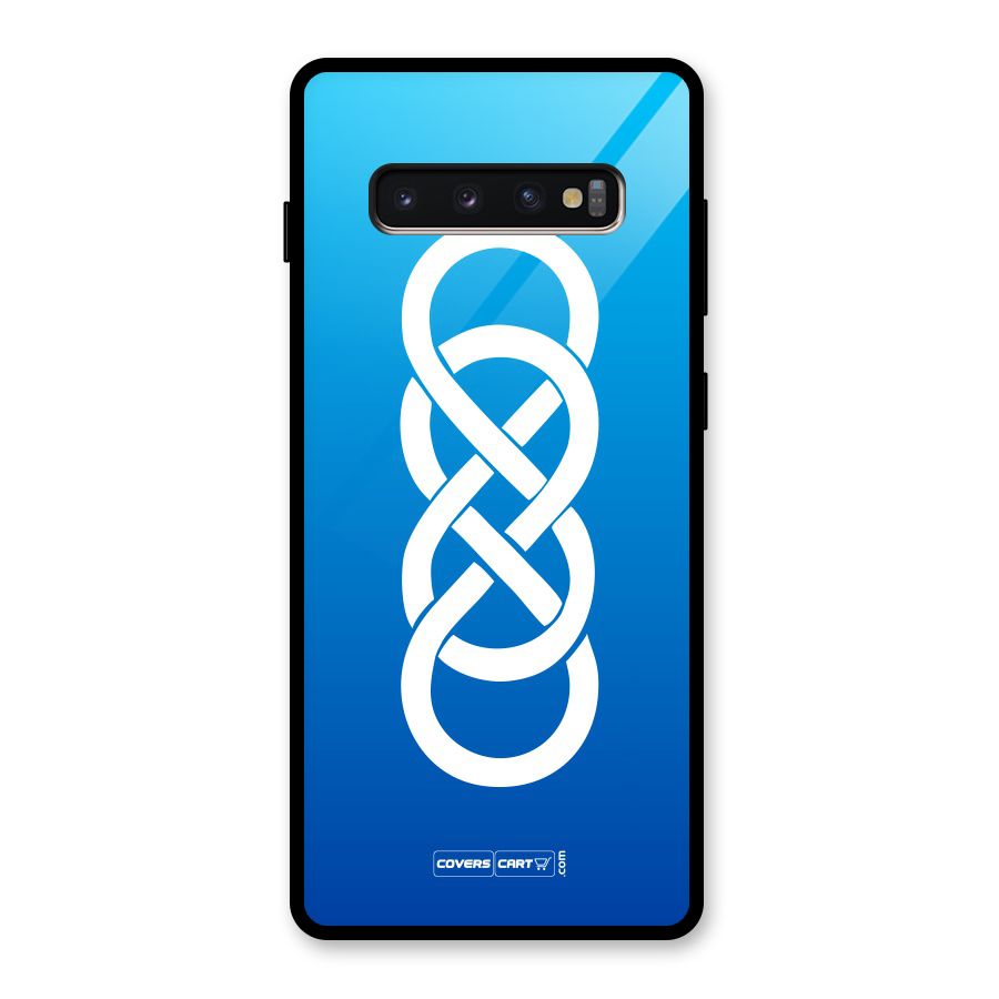 Double Infinity Blue Glass Back Case for Galaxy S10 Plus