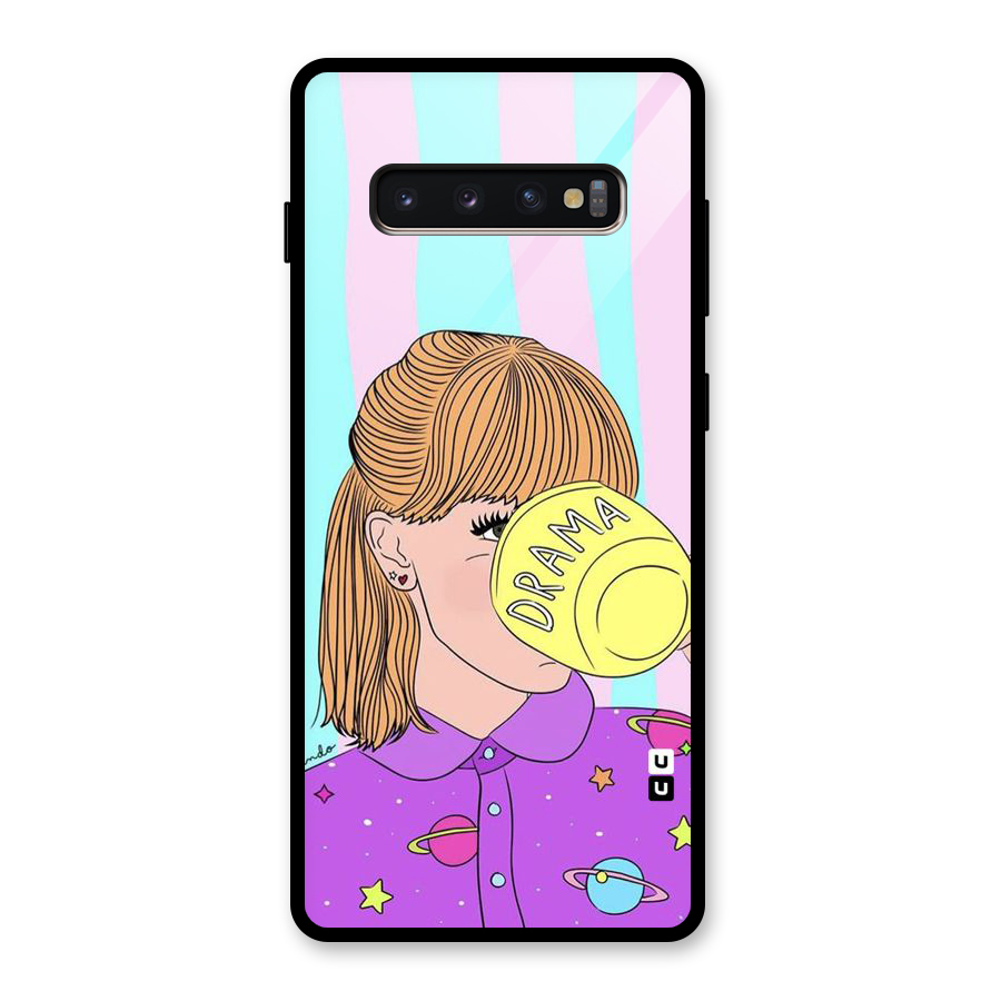 Drama Cup Glass Back Case for Galaxy S10 Plus