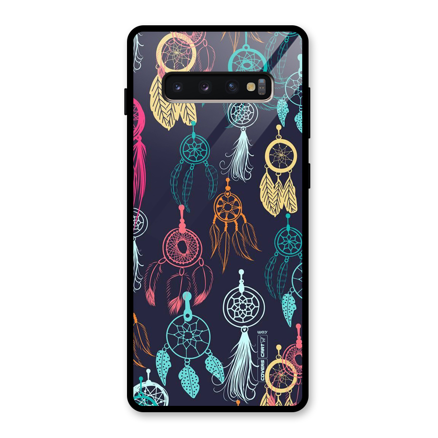 Dream Catcher Pattern Glass Back Case for Galaxy S10 Plus