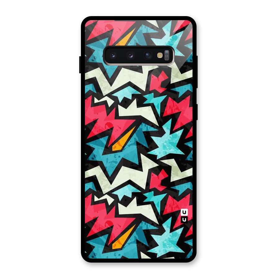 Electric Color Design Glass Back Case for Galaxy S10 Plus
