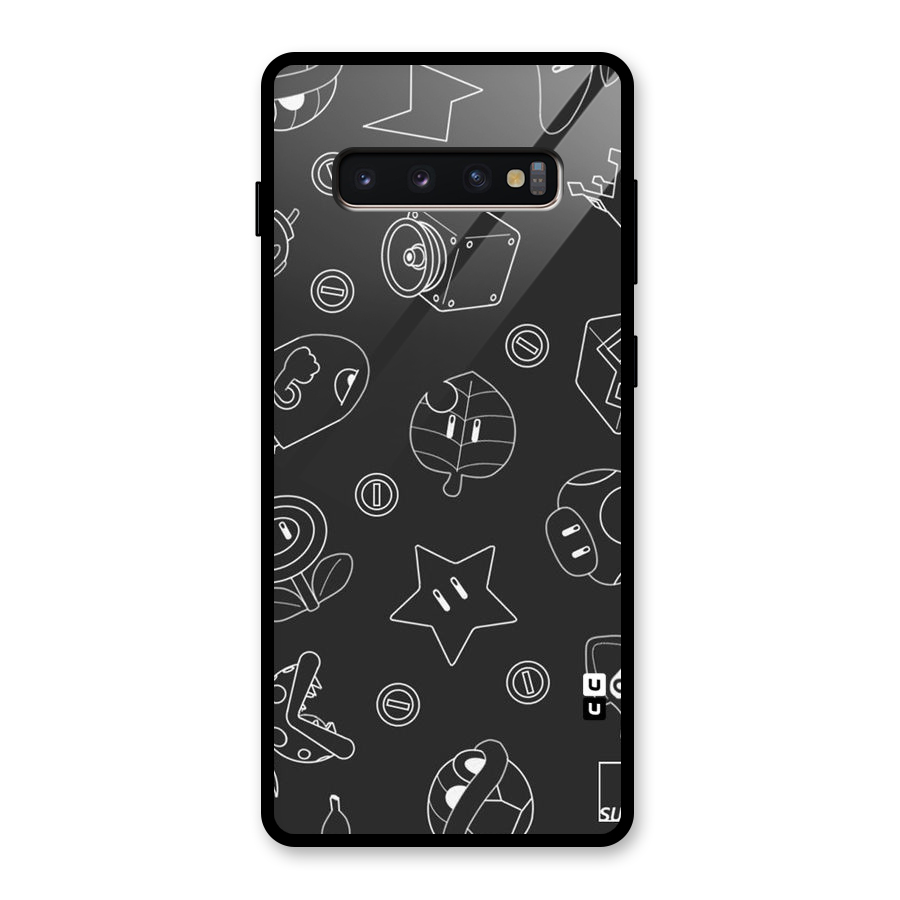 Face Mishchief Glass Back Case for Galaxy S10 Plus