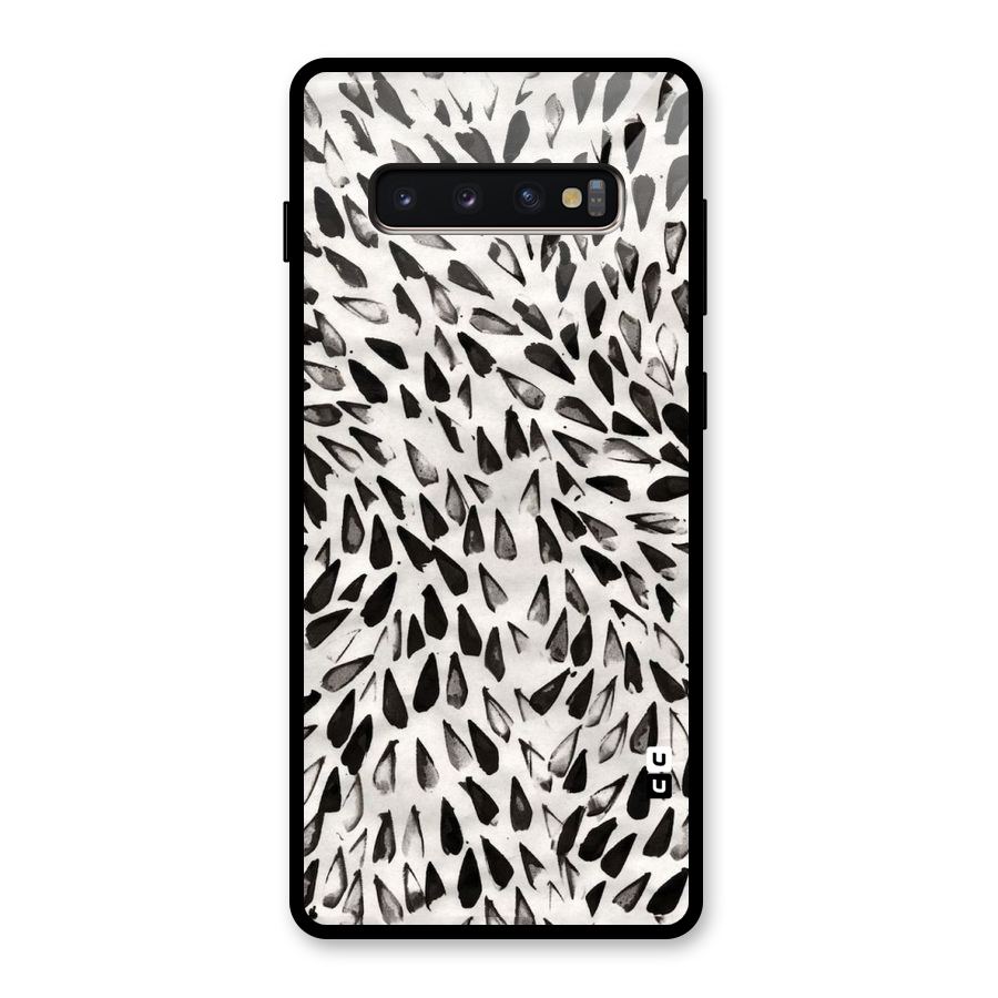 Feather Pattern Colorless Glass Back Case for Galaxy S10 Plus