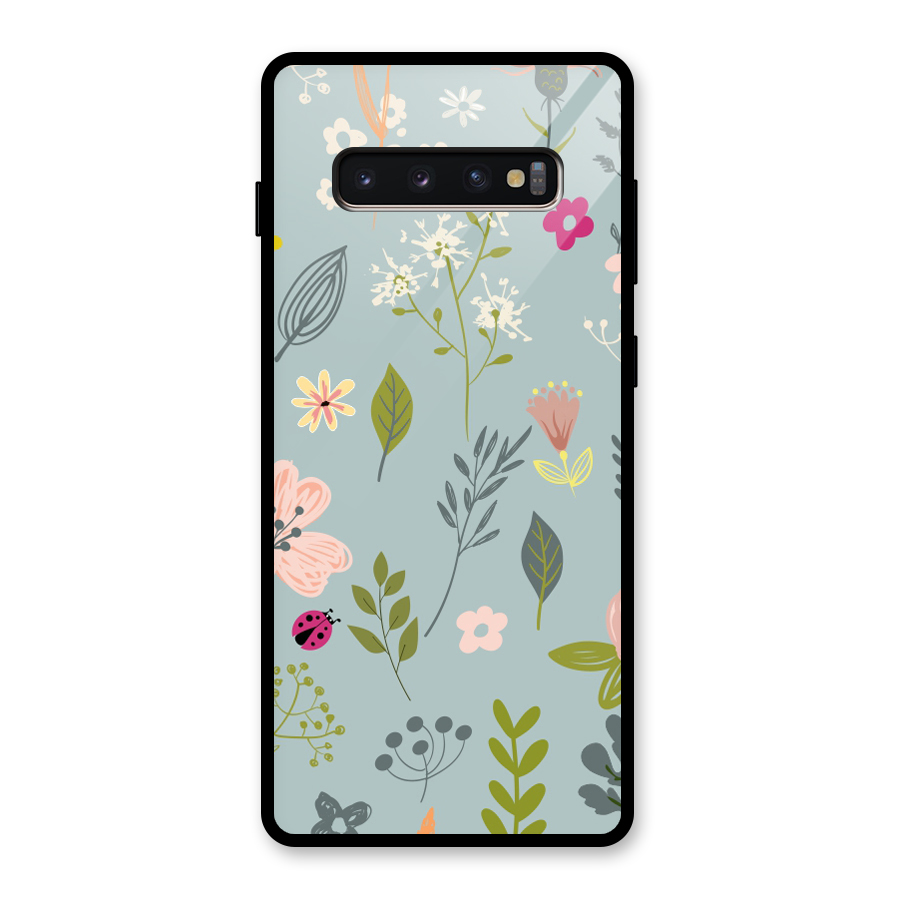 Flawless Flowers Glass Back Case for Galaxy S10 Plus