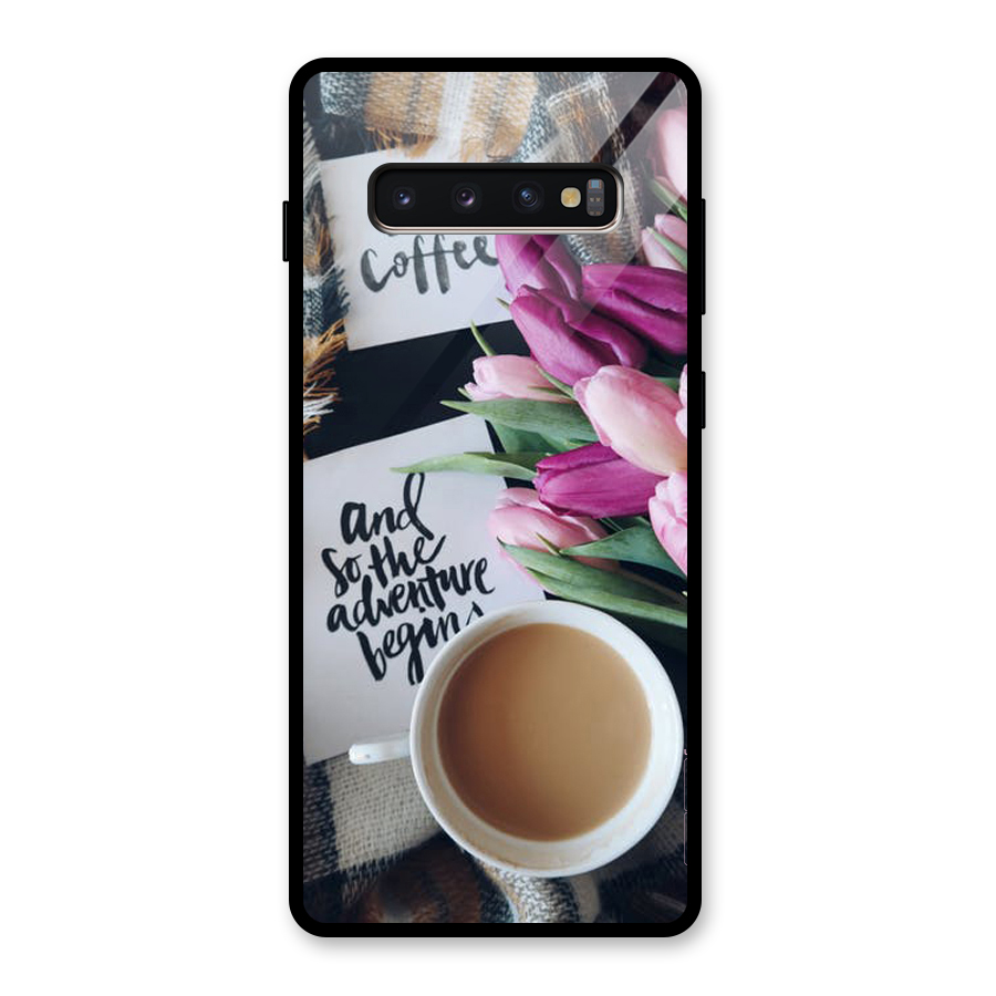 Floral Adventure Glass Back Case for Galaxy S10 Plus