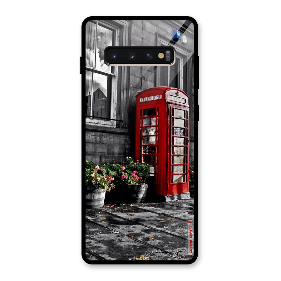 Flower And Booth Glass Back Case for Galaxy S10 Plus