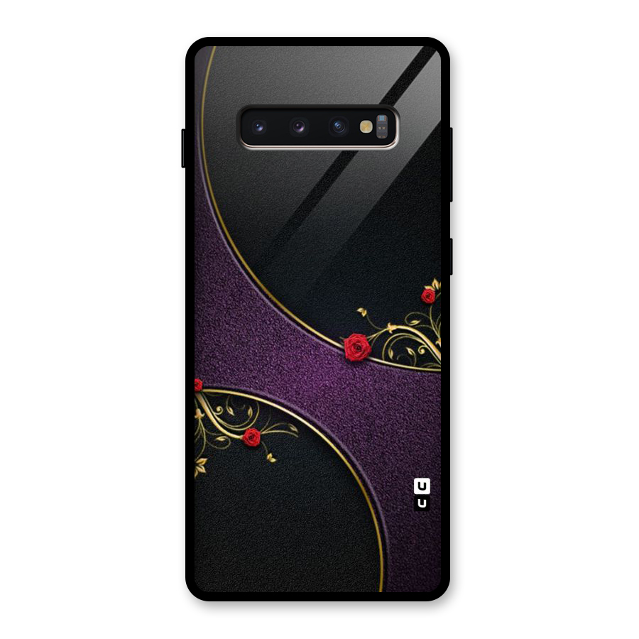 Flower Curves Glass Back Case for Galaxy S10 Plus