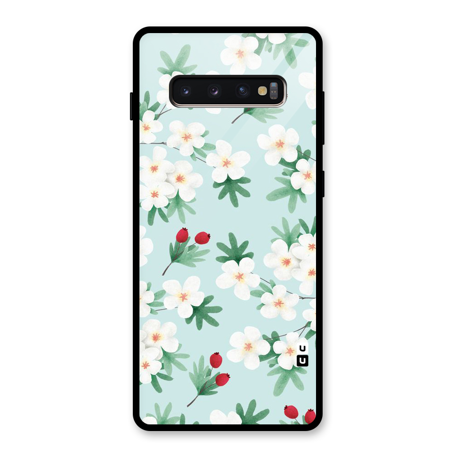 Flowers Pastel Glass Back Case for Galaxy S10 Plus