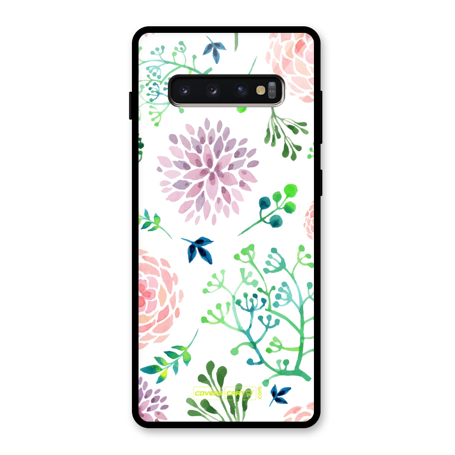 Fresh Floral Glass Back Case for Galaxy S10 Plus