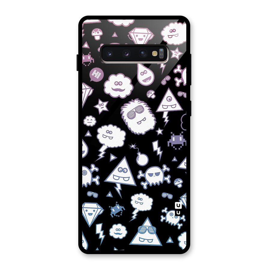 Funny Faces Glass Back Case for Galaxy S10 Plus