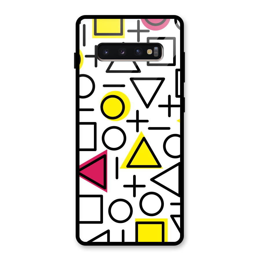 Geometry Pattern Glass Back Case for Galaxy S10 Plus