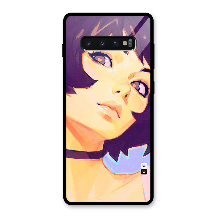 Girl Face Art Glass Back Case for Galaxy S10 Plus
