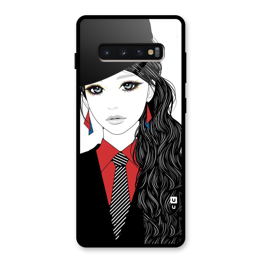 Girl Tie Glass Back Case for Galaxy S10 Plus