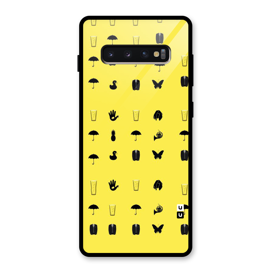 Glass Pattern Glass Back Case for Galaxy S10 Plus