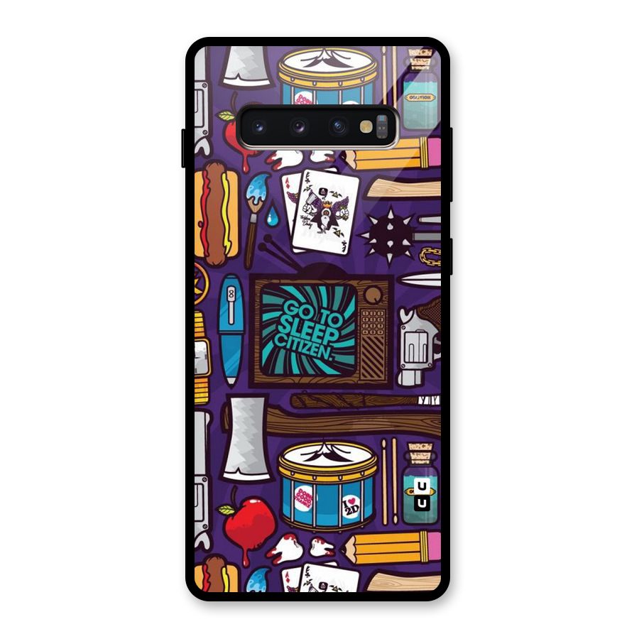 Go To Sleep Glass Back Case for Galaxy S10 Plus