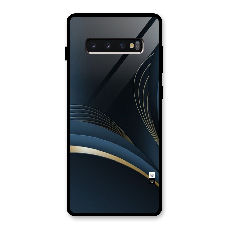 Gold Blue Beauty Glass Back Case for Galaxy S10 Plus