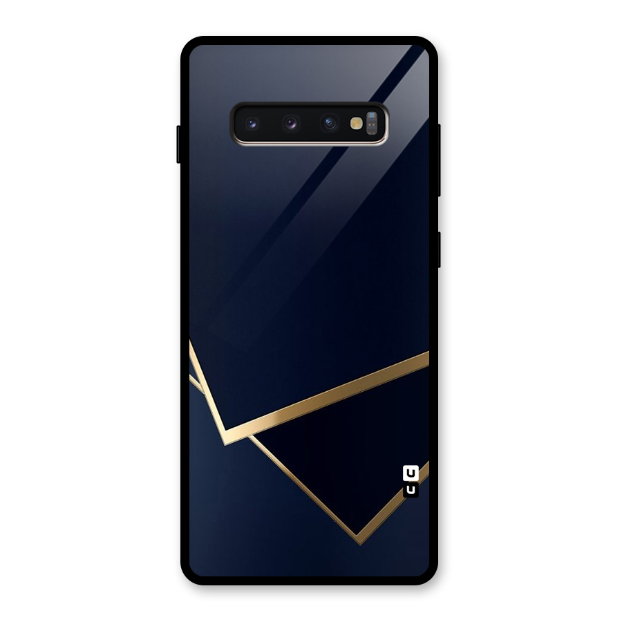 Gold Corners Glass Back Case for Galaxy S10 Plus