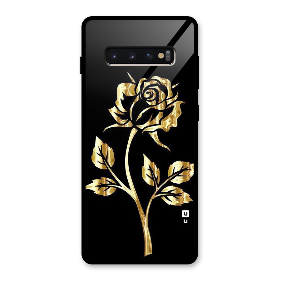 Gold Rose Glass Back Case for Galaxy S10 Plus