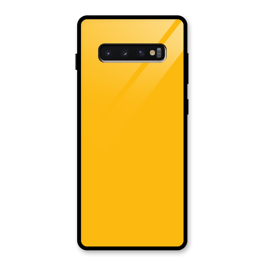 Gold Yellow Glass Back Case for Galaxy S10 Plus
