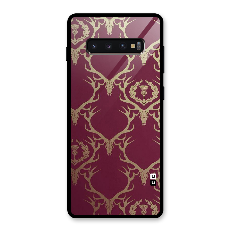 Golden Bull Design Glass Back Case for Galaxy S10 Plus