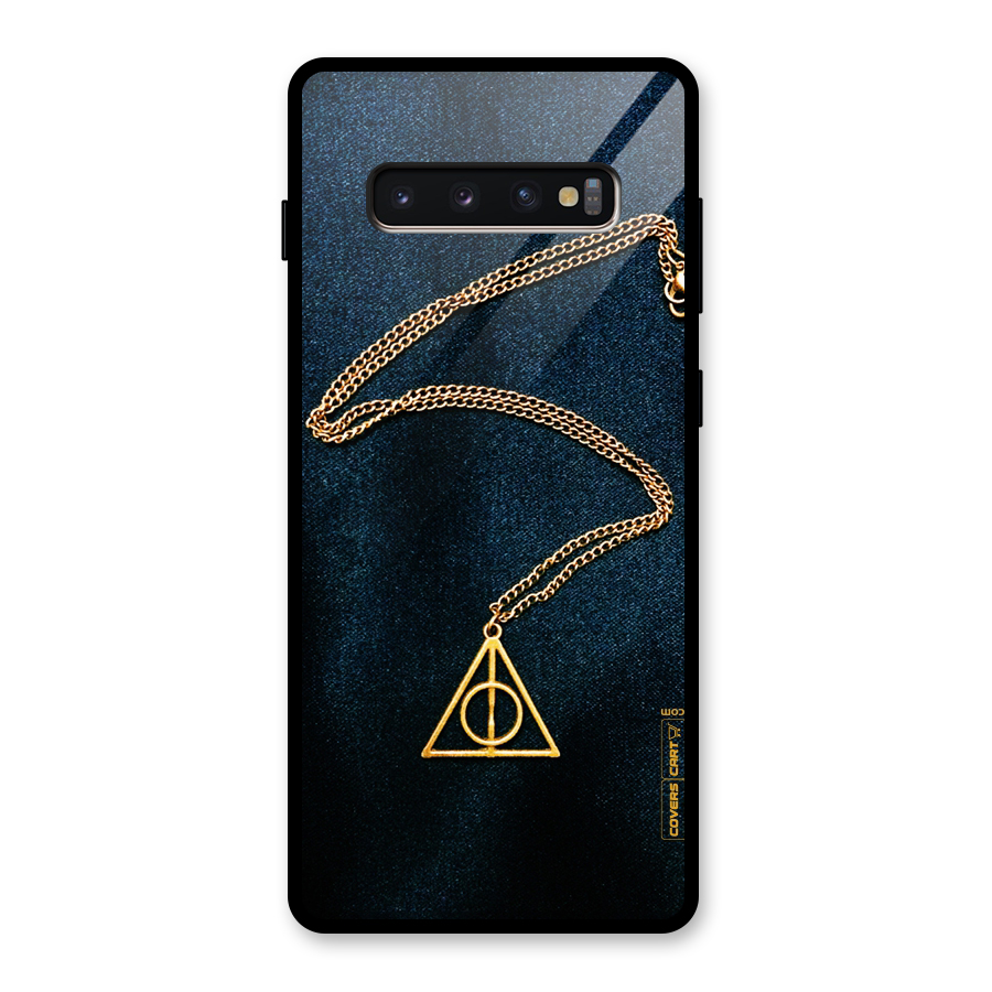 Golden Chain Glass Back Case for Galaxy S10 Plus