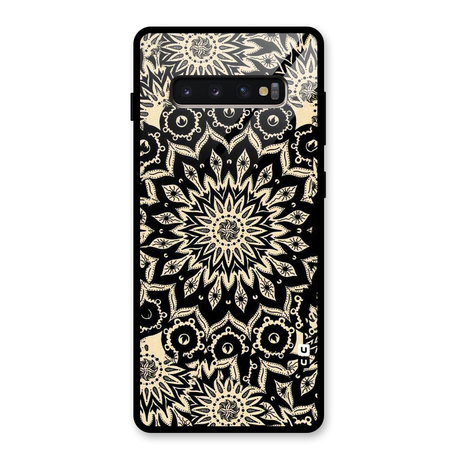 Golden Mandala Glass Back Case for Galaxy S10 Plus