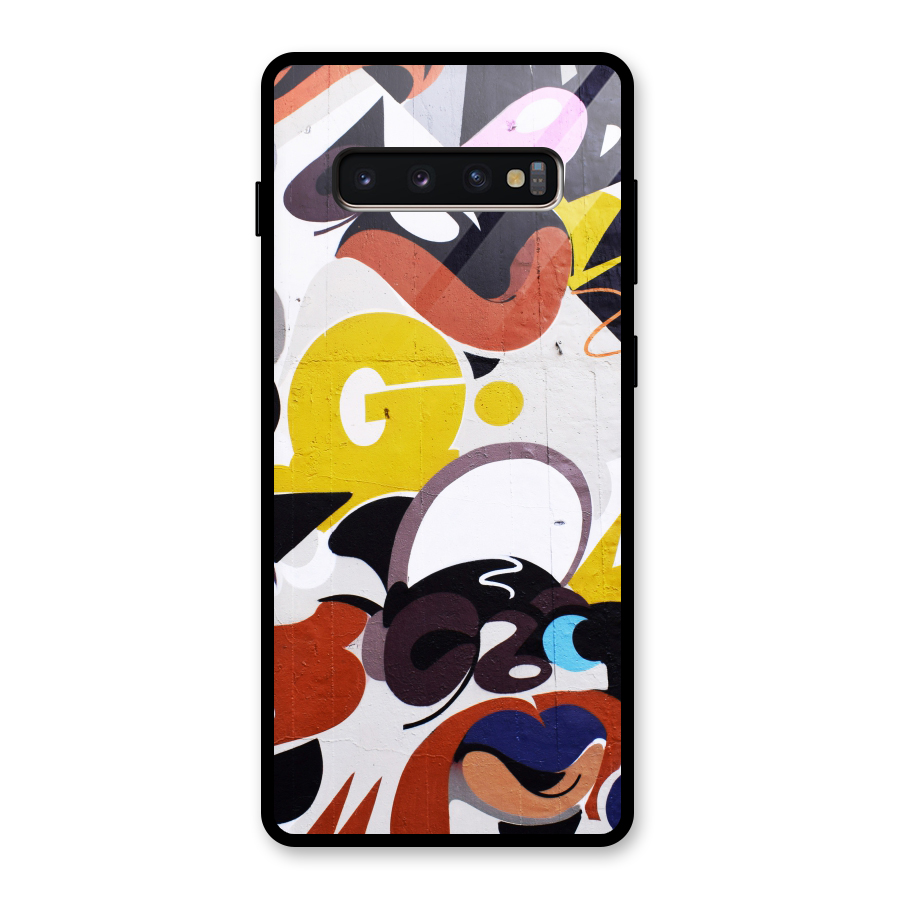 Graffiti Wall Glass Back Case for Galaxy S10 Plus