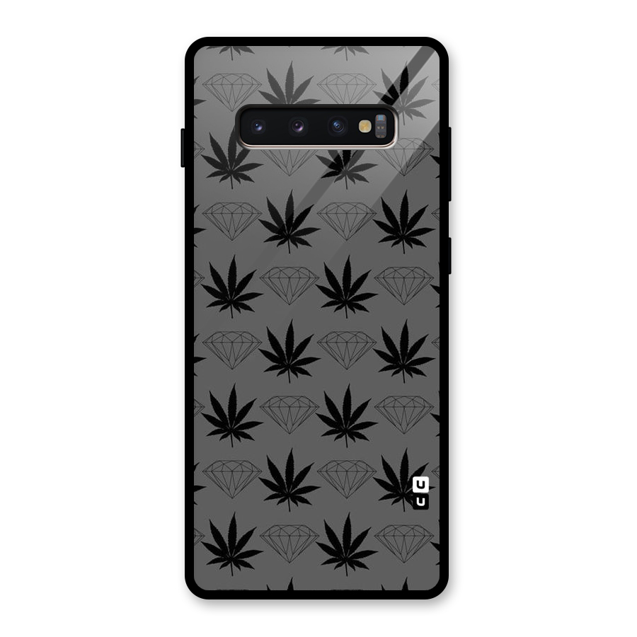 Grass Diamond Glass Back Case for Galaxy S10 Plus