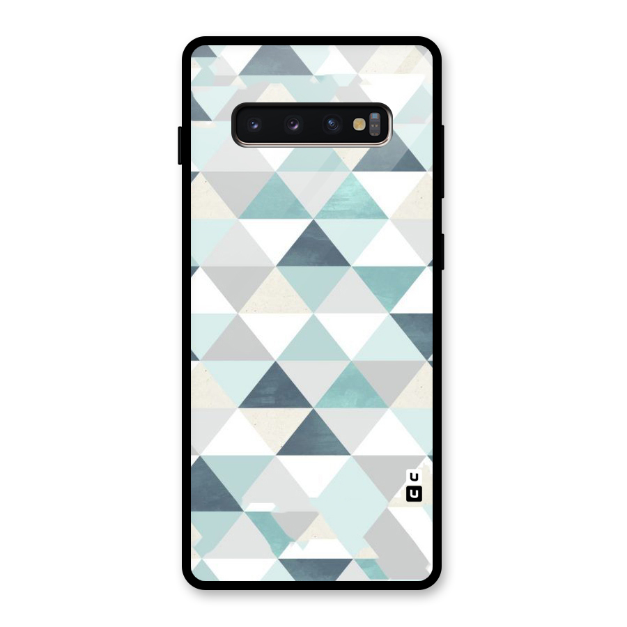 Green And Grey Pattern Glass Back Case for Galaxy S10 Plus