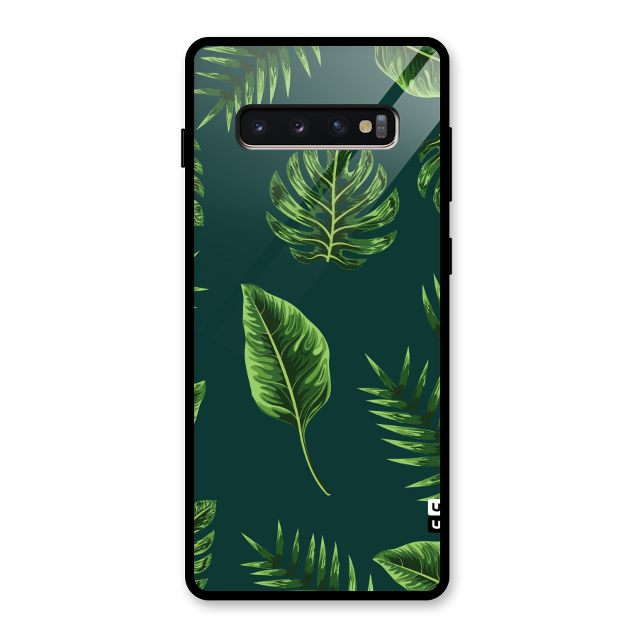 Green Leafs Glass Back Case for Galaxy S10 Plus