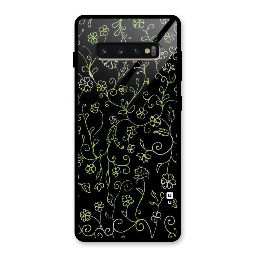 Green Leaves Glass Back Case for Galaxy S10 Plus