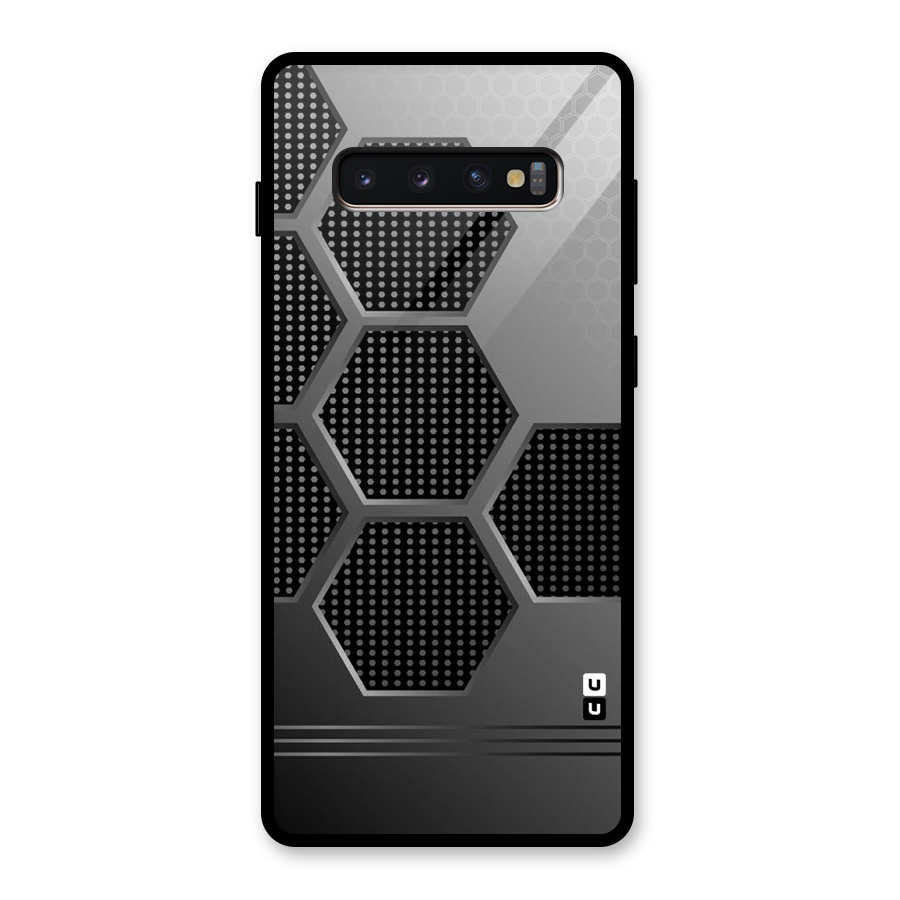Grey Black Hexa Glass Back Case for Galaxy S10 Plus