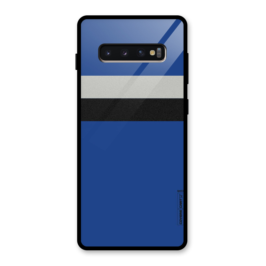 Grey Black Strips Glass Back Case for Galaxy S10 Plus