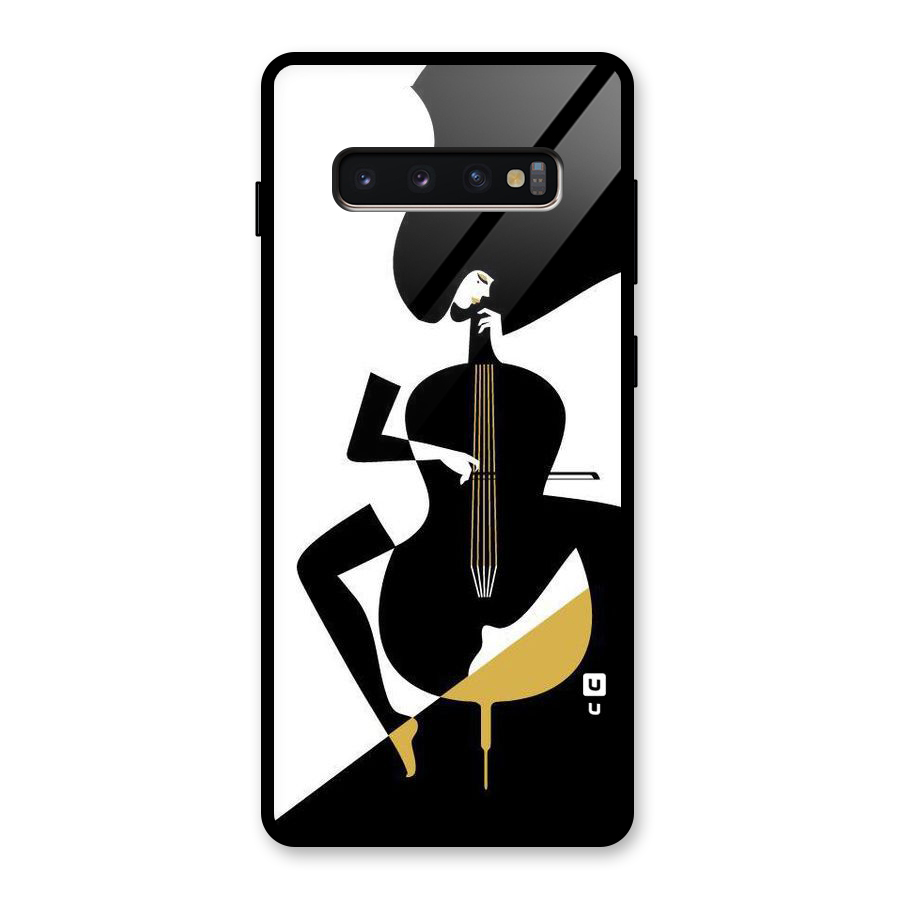 Guitar Women Glass Back Case for Galaxy S10 Plus