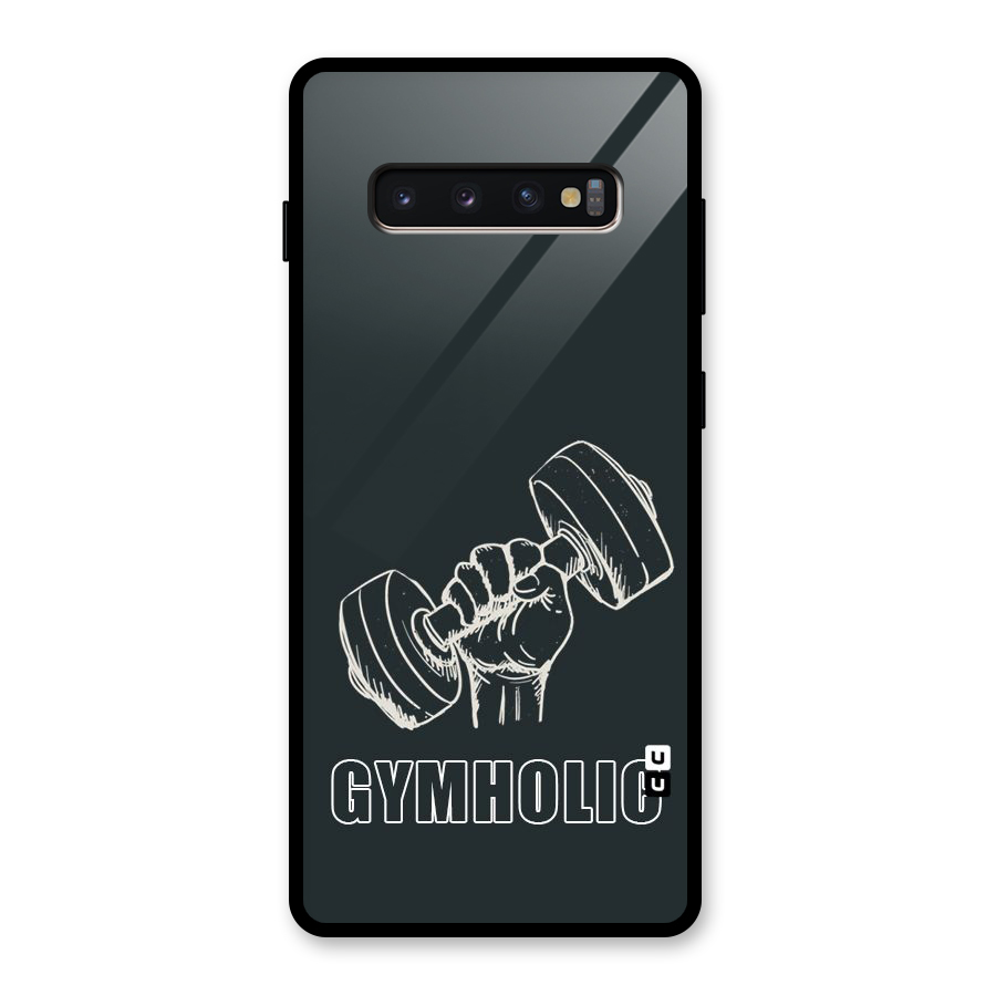 Gymholic Design Glass Back Case for Galaxy S10 Plus