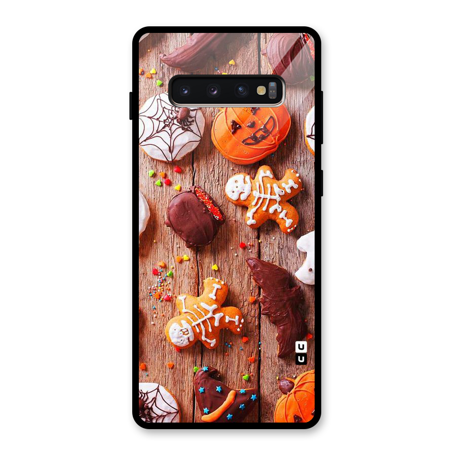 Halloween Chocolates Glass Back Case for Galaxy S10 Plus