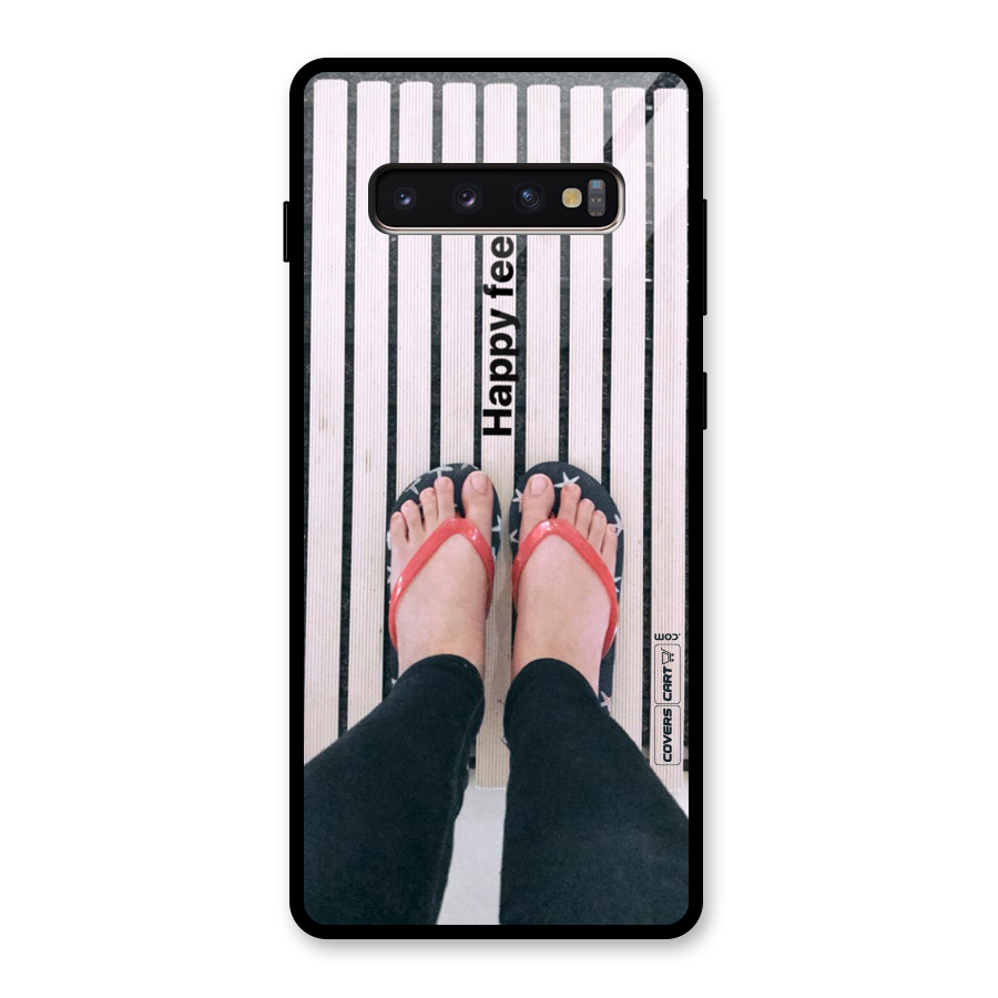 Happy Feet Glass Back Case for Galaxy S10 Plus